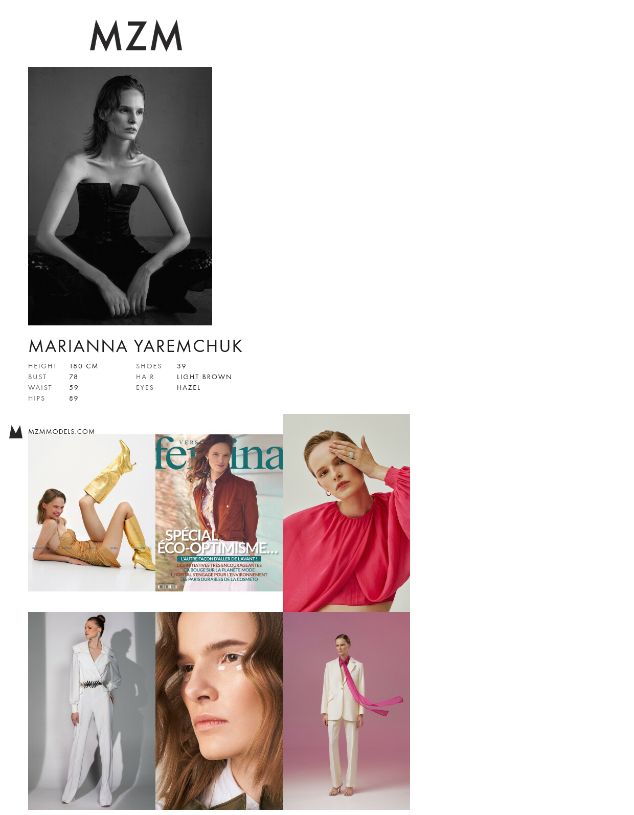 MZM Marianna Yaremchuk Comp Card
