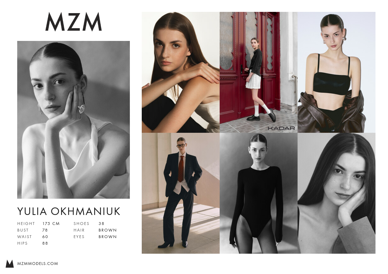 MZM Yulia Okhmaniuk Comp Card