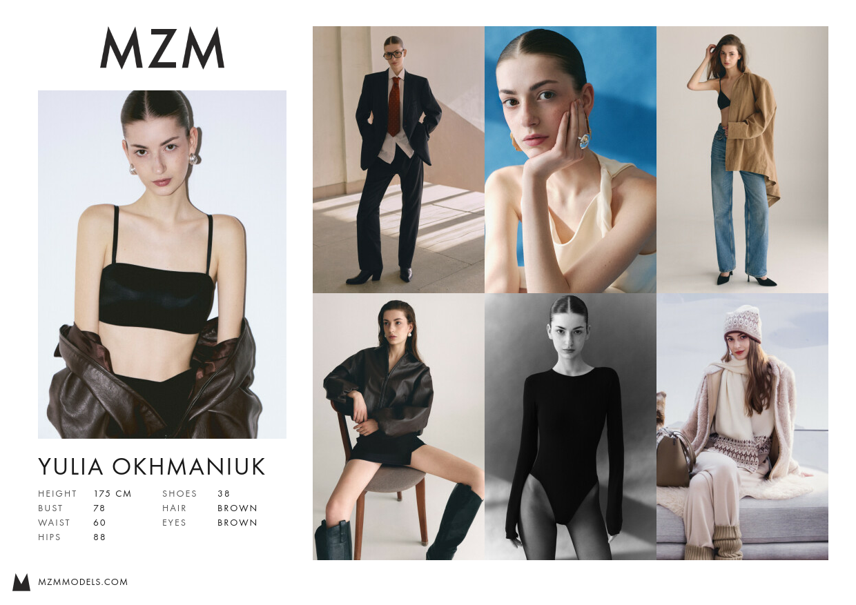 MZM Yulia Okhmaniuk Comp Card