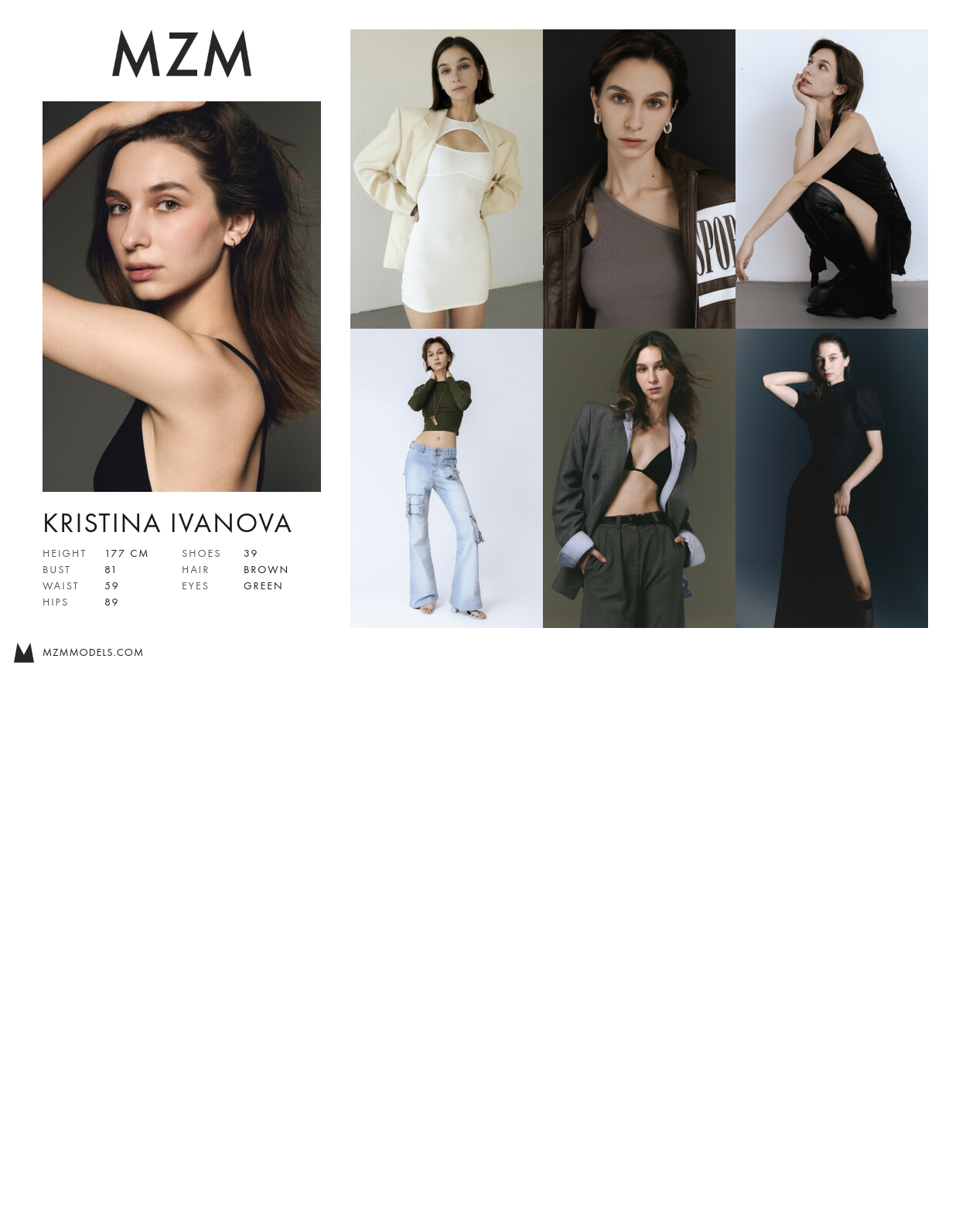 MZM Kristina Ivanova Comp Card