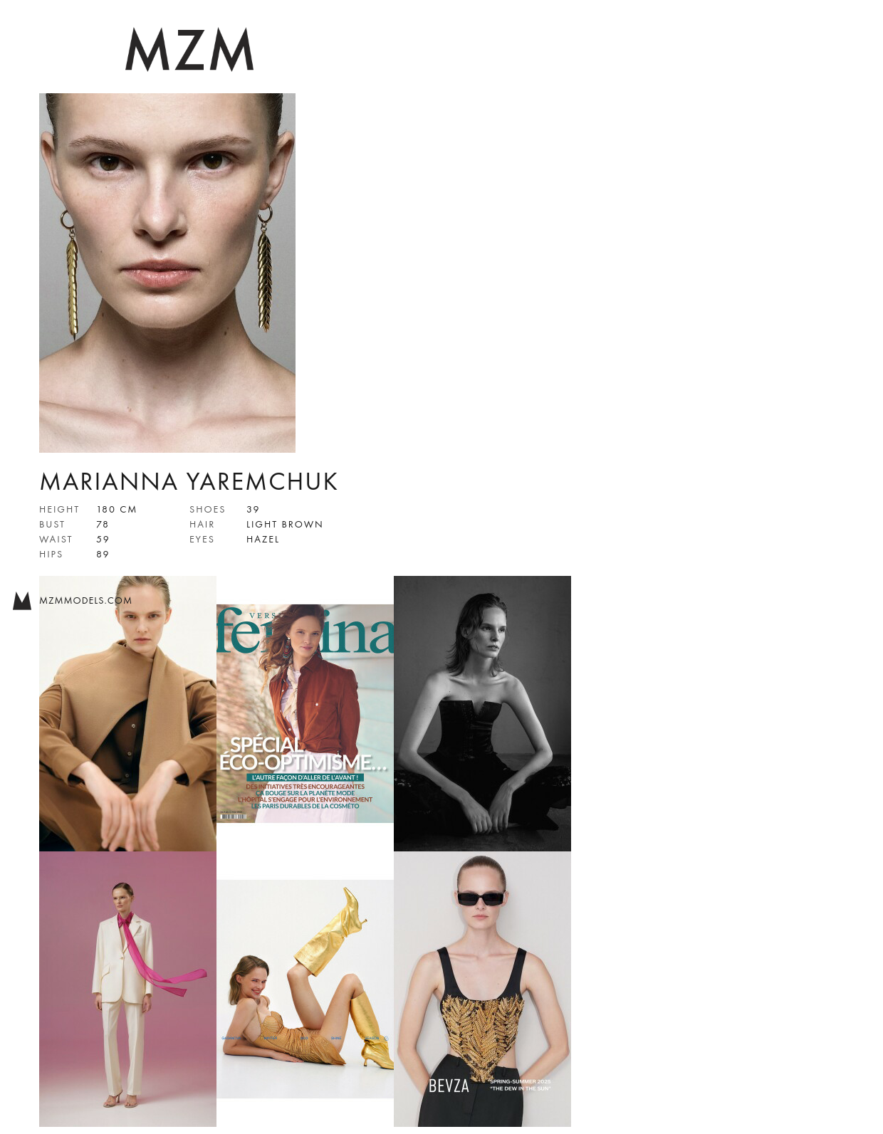 MZM Marianna Yaremchuk Comp Card