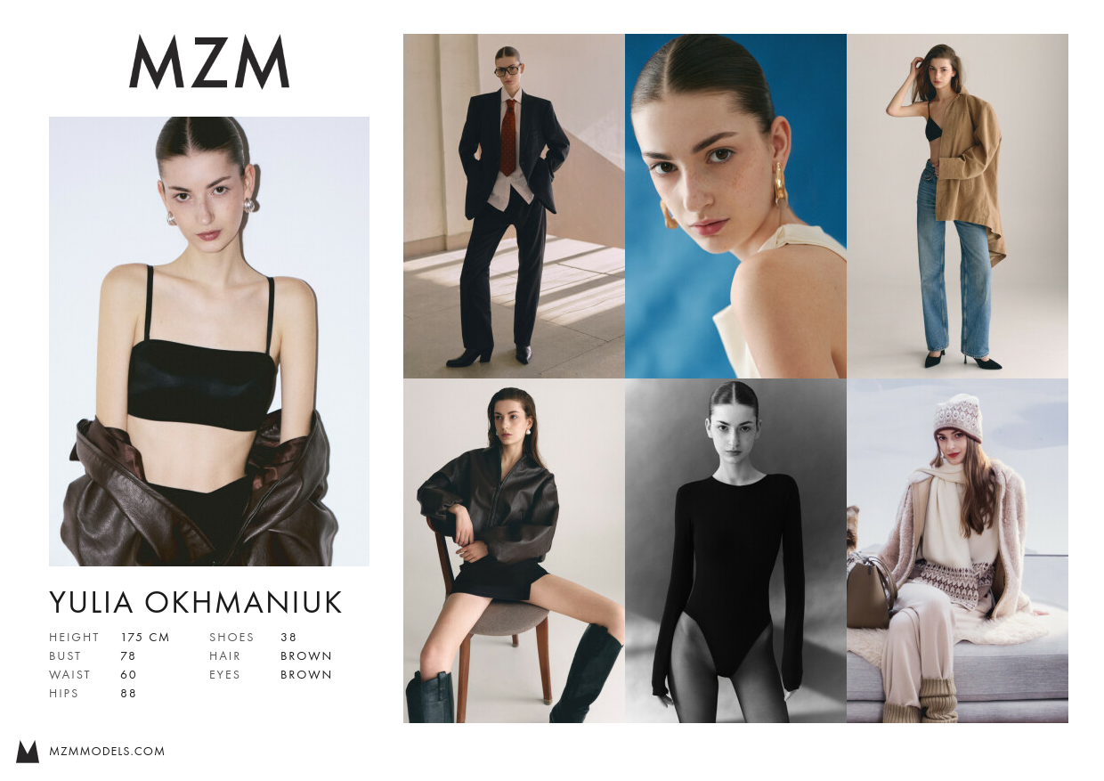 MZM Yulia Okhmaniuk Comp Card